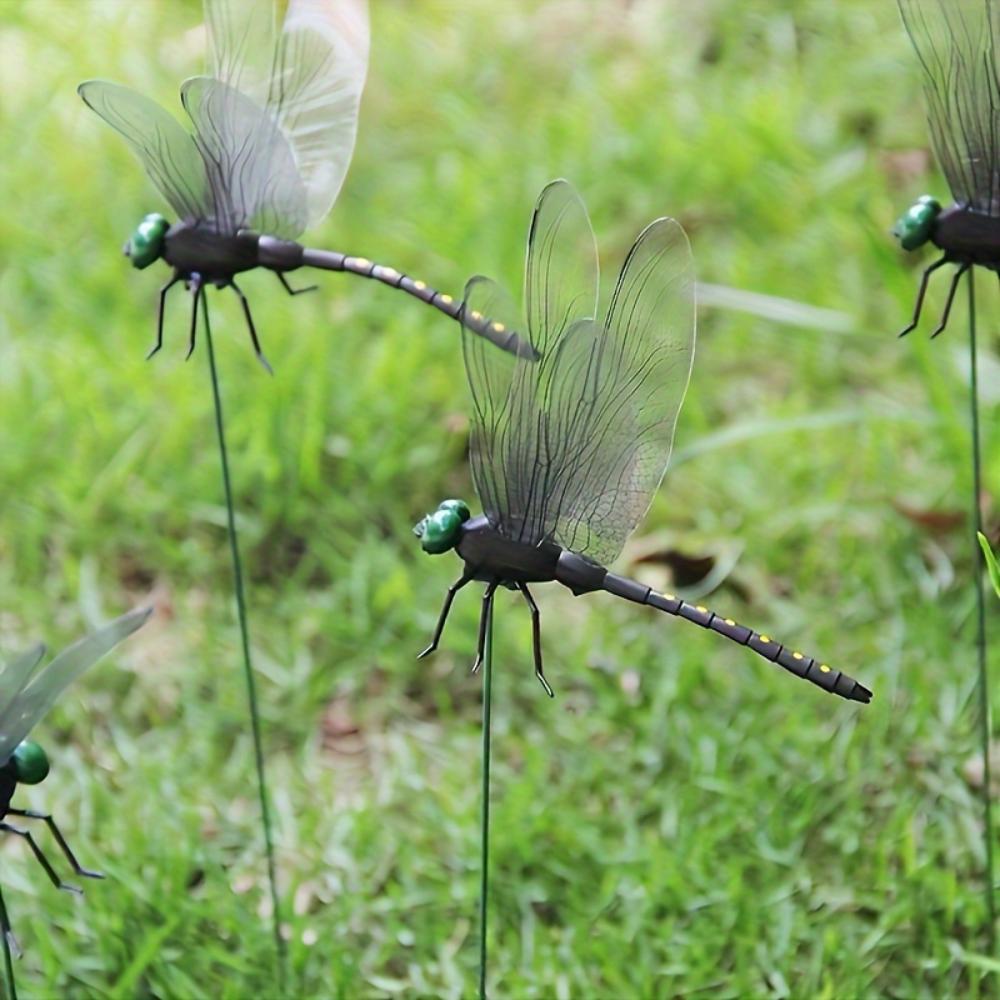 5-Piece Dragonfly Garden Plug - Durable Plastic for Flowerpot Decoration and Autumn Celebrations