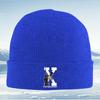 Figure holding gun white letter black background Men Women Unisex Knitted Hat Beanie Pullover Cap Winter Thermal Warm Christmas