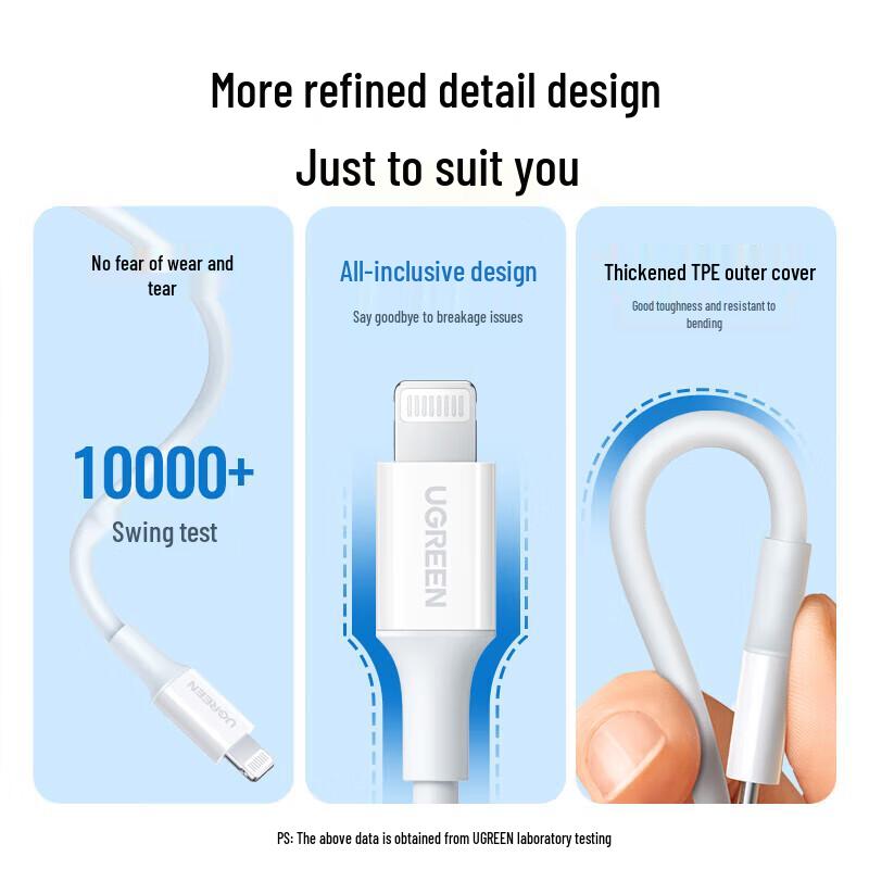 Ugreen Сертифицированный MFi кабель для зарядки Lightning - USB-A