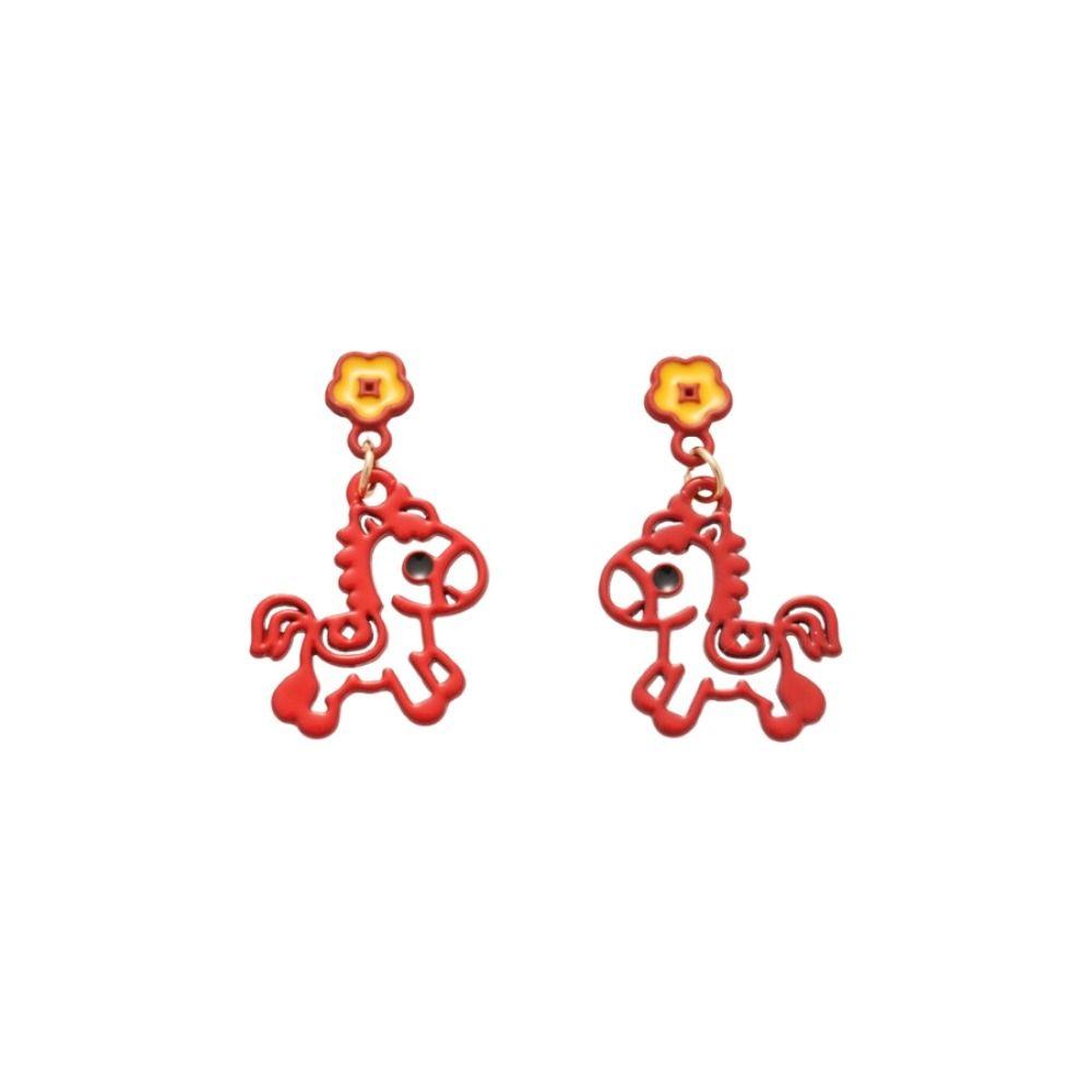 Fashion Jewelry New Year Horse Earrings Horse Mascot Drop Earrings  Year of Horse Gift