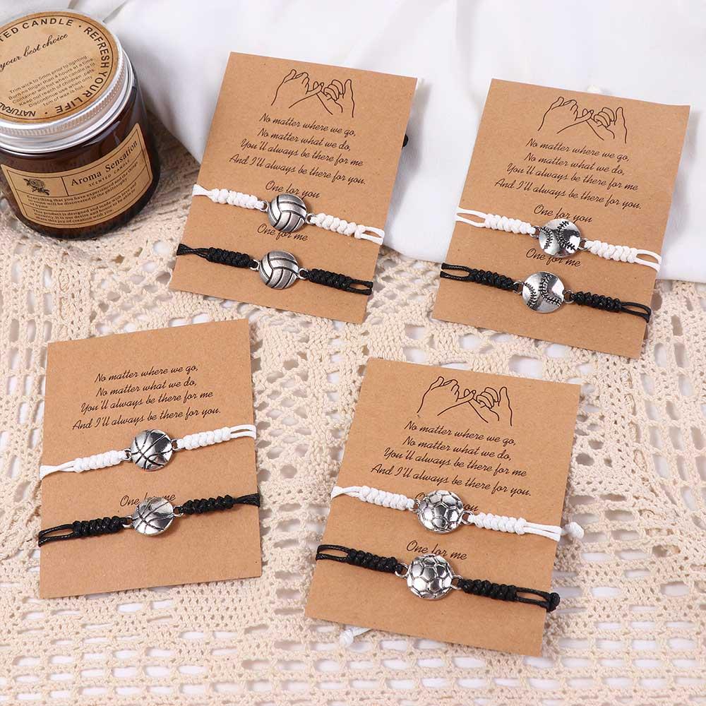 Baseball Football Ball String Rope Korean Style Bracelet Couple Hand Rope Jewelry Accessories