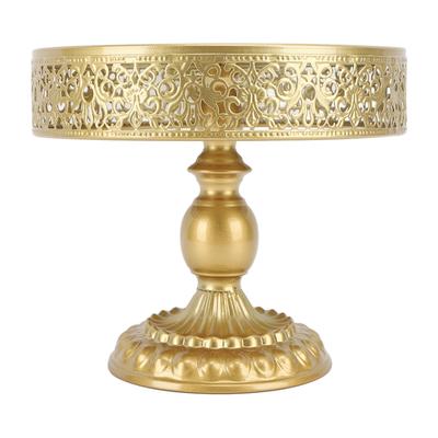 Подставка для десерта, держатель для торта, золотистый, кружевной дизайн, простая сборка, круглый дисплей для угощений для вечеринки M