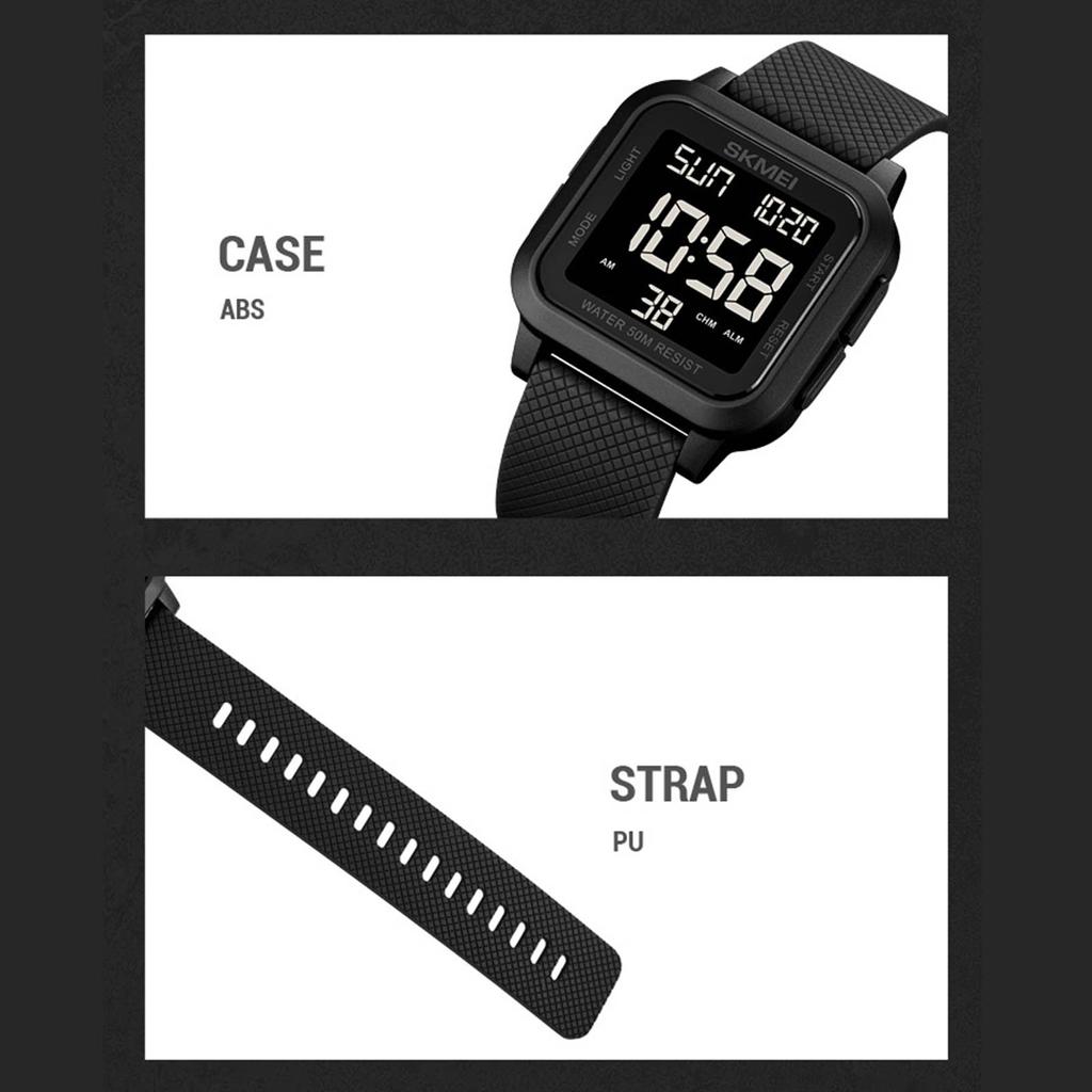 SKMEI 1894 спортивные часы с обратным отсчетом, двойное время, будильник, настольный хронограф, цифровые часы