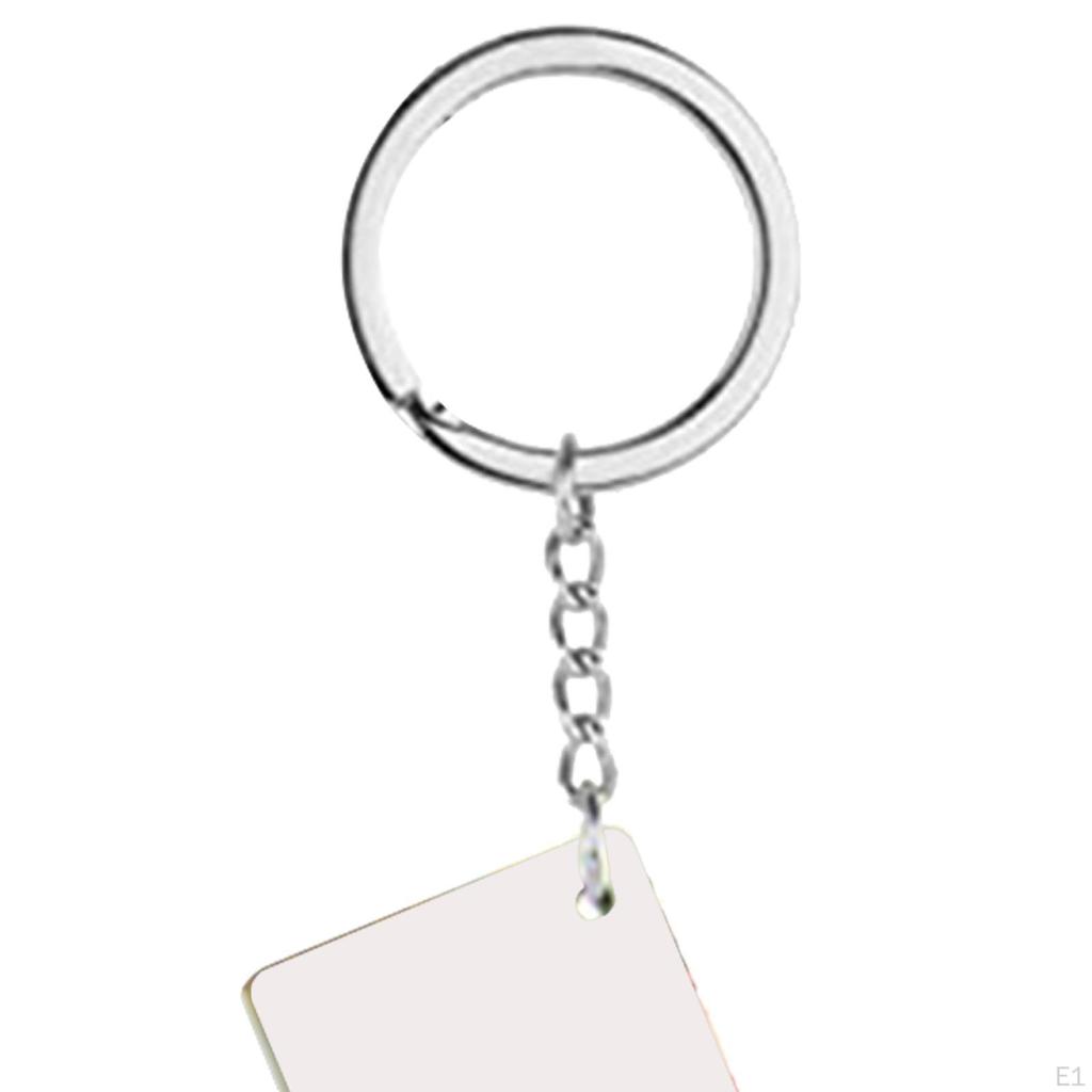20 Pieces Rectangle Acrylic Keychains Blank Set Key Rings Handmade Gifts with Jump DIY