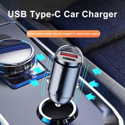Автомобильное зарядное устройство с двумя портами USB и Type-C 120 Вт, сверхбыстрая зарядка, алюминиевый сплав, автозапчасти, автоаксессуары для телефонов, планшетов