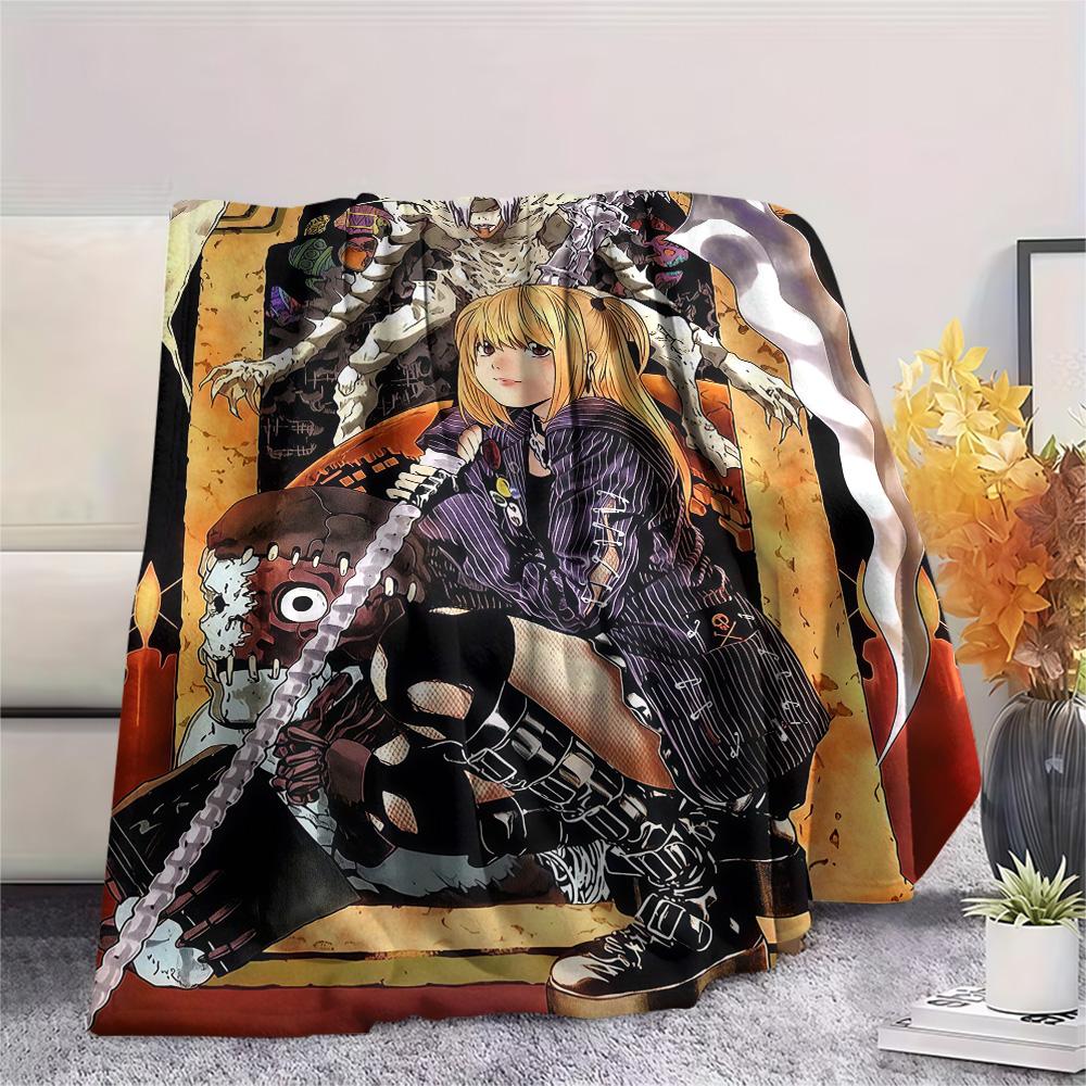 1Pc Death Note Anime Print Flannel Blanket High Quality Warm Comfortable Cover for All Seasons Perfect for Gifts Home Decor