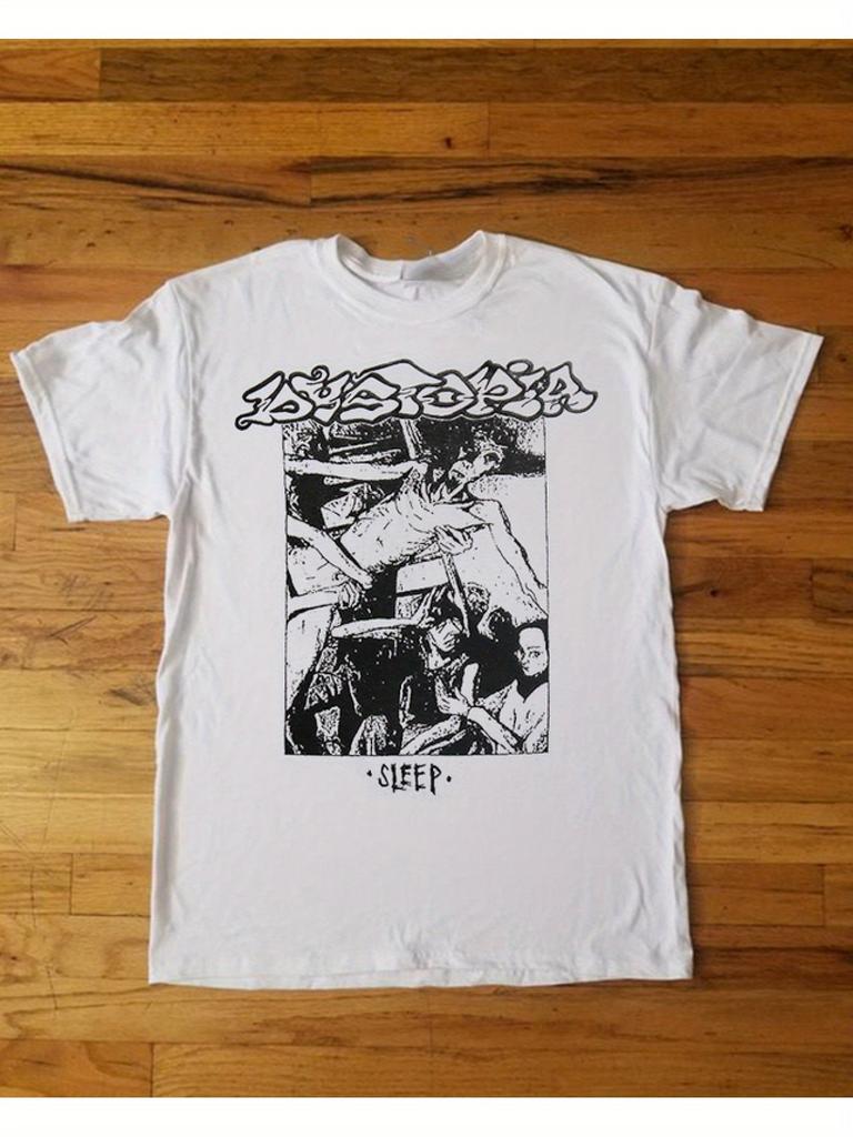 Unisex White T-Shirt Featuring The Dystopia Band'S Sleep Album