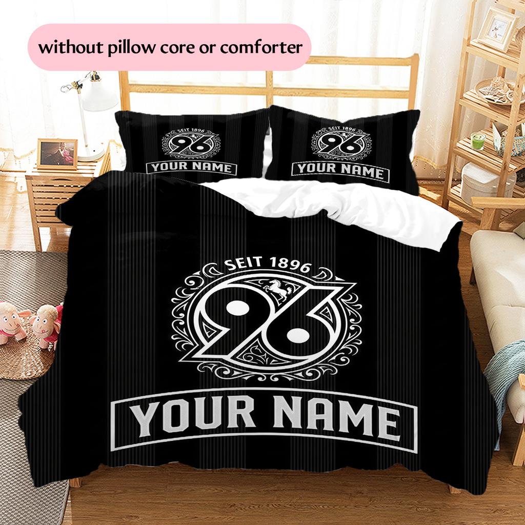 Custom Name Hannover 96 Pattern Bedding Quilt Set Home Decoration Gift (1 * duvet cover + 2 * pillowcase without core)