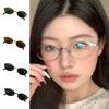 Spicy Girl Anti-blue Eyeglasses Transparent Blocking Glasses Party Metal Oval Glasses  Summer