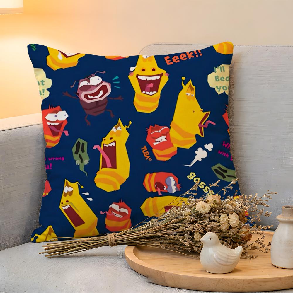 Cushion Cover Linen SkinFriendly Soft Decorative Case For Sofa Home Decor Funny LLarva Pillow cover