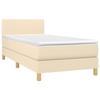 3140430 vidaXL Divan Bed with Mattress Cream 90x200 Cm Fabric