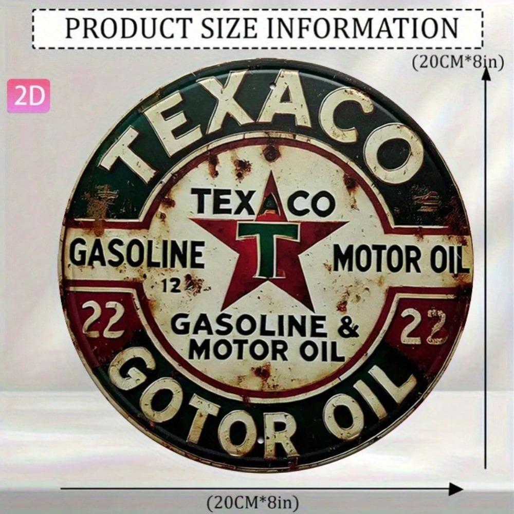 Винтажная металлическая жестяная вывеска Texaco Motor Oil 8x12 дюймов Ретро настенное искусство для гаража бара кухни Декор