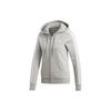 Striped Sleeve Slim Fit Hoodie With Zipper Women Hoodies Grey EI0683