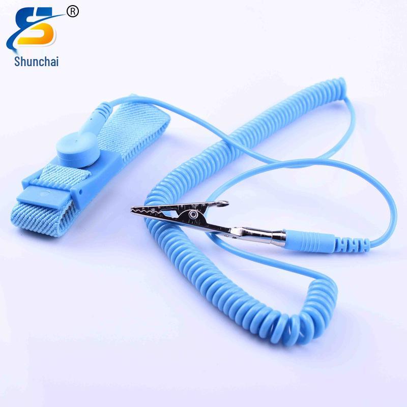 Синий ПВХ проводной антистатический браслет с ремешком на запястье