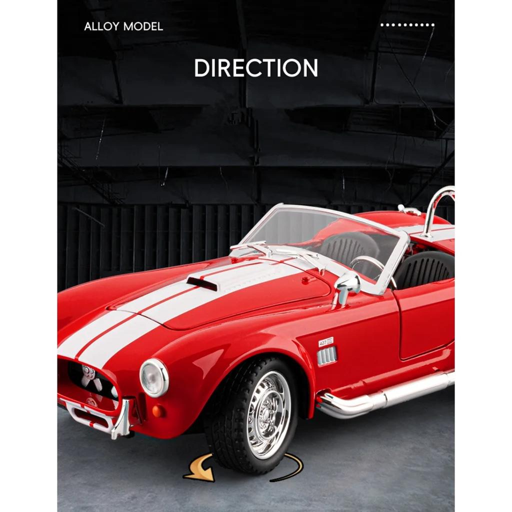 1/22 Ford 1965 Shelby Cobra 427 S/C Сплав Родстер Спортивный Автомобиль Модель Литьевой Металл Классический Автомобиль Модель Транспортного Средства Звук Свет Детская Игрушка Подарок