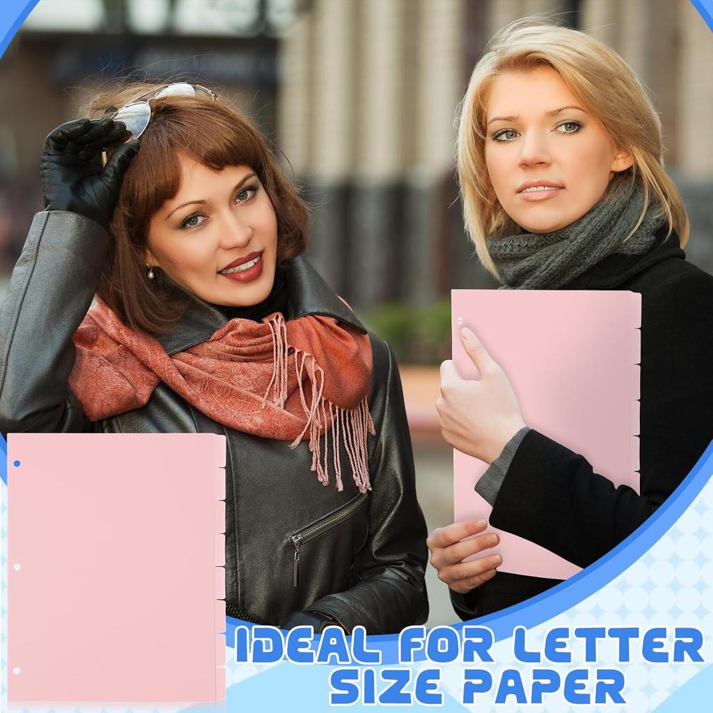 8 Tab Pink Binder Dividers for 3 Ring Binders 8.5 x 11 Inch Binder Dividers with 3 Hole Punched Page Dividers Sturdy Binder Index Dividers for School