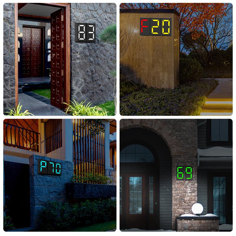 Солнечные светодиодные фонари, уличные цветные лампы для преобразования дома, сделай сам, лампа с цифровым номером двери RGB, энергосберегающая настенная лампа для виллы и отеля