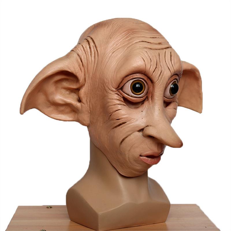Dobby Mask Novelty Little Elf Latex Mask Halloween Party Cosplay Funny Elf Full Head Mask Dobby Costume Accessory Props