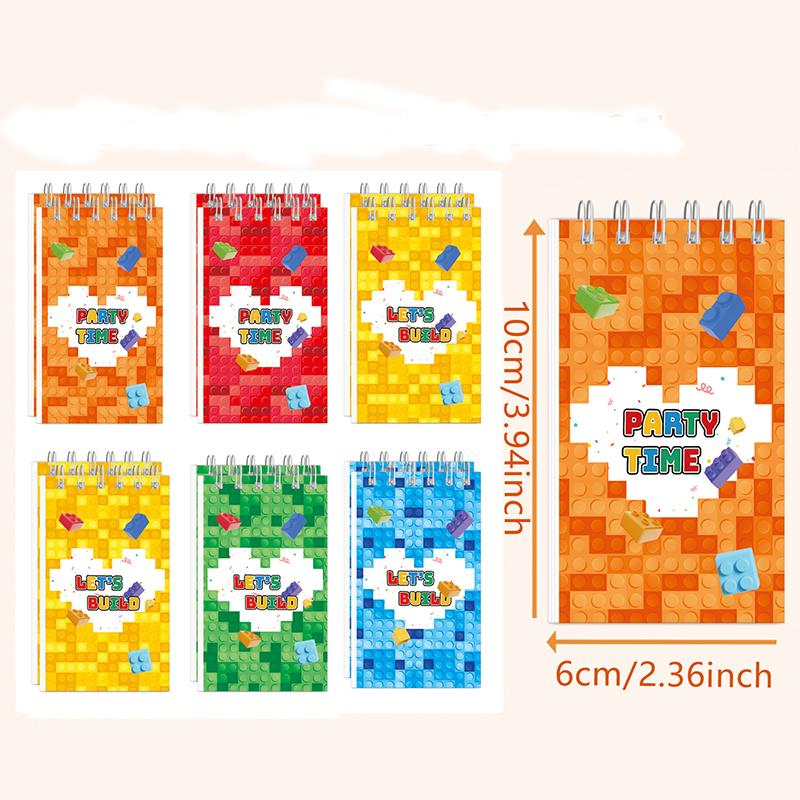 Building Block Mini Spiral Pocket Notebooks Party Favor Memo Pad Coil Booklet Notepads for Office Stationery School Diaries