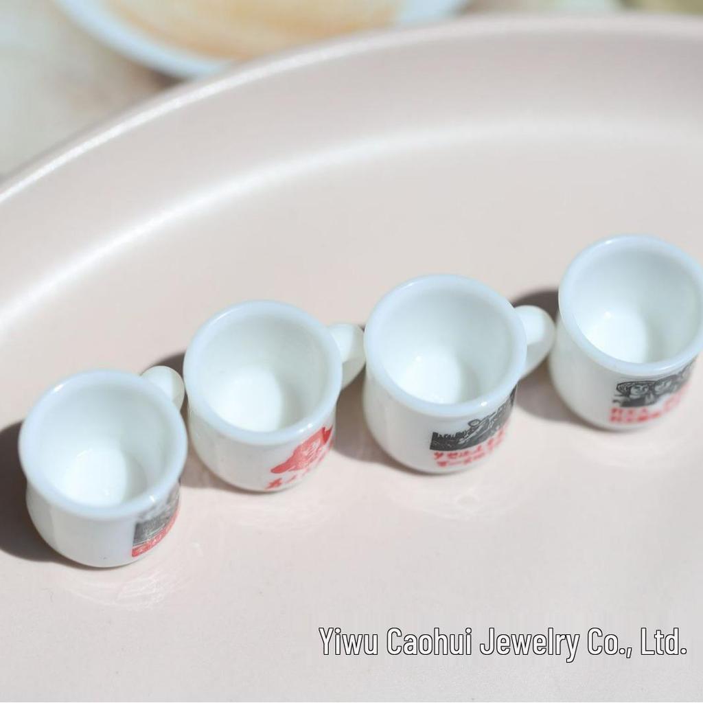 Миниатюрная эмалированная кружка-орнамент с имитацией людей: Материал для рукоделия из смолы для изготовления украшений для кукольных домиков