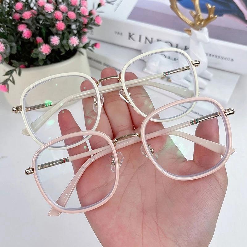 Large Oversized Reading Glasses for Women Unisex Fashion Square Blue Light Blocking Presbyopia Luxury Retro Far Sight Eyeglasses
