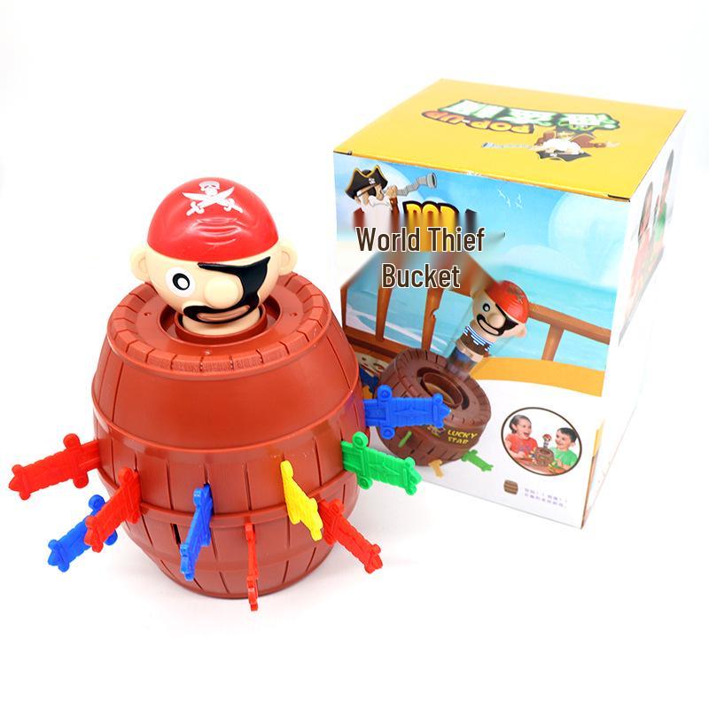 Pirate Barrel Kids' Interactive Toy - Insert Sword Game & Prank