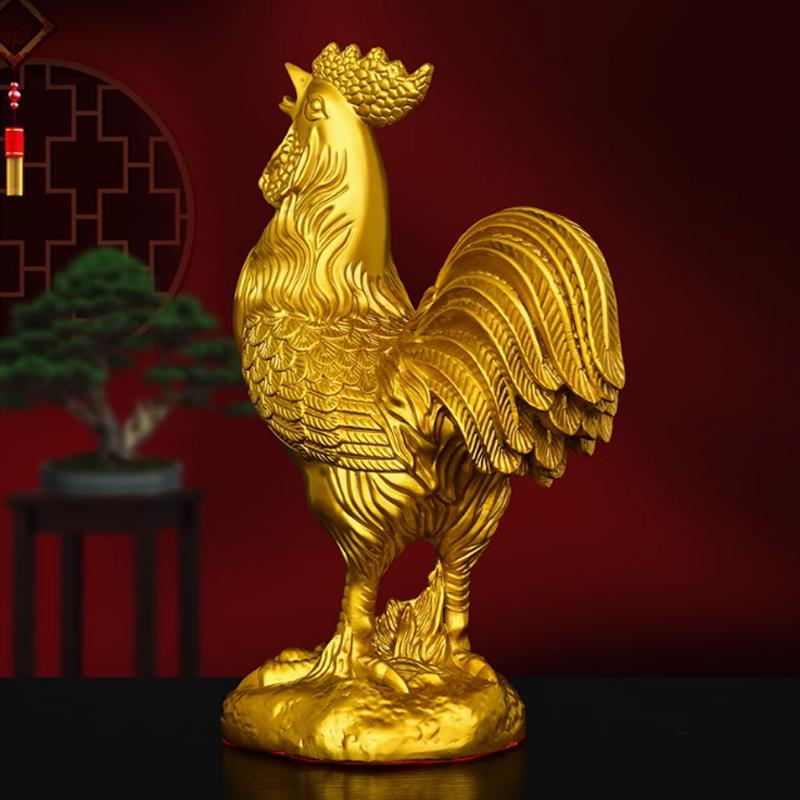 Brass Zodiac Yuan Baoji Golden Rooster News Home Mascot Living Room Office Decoration