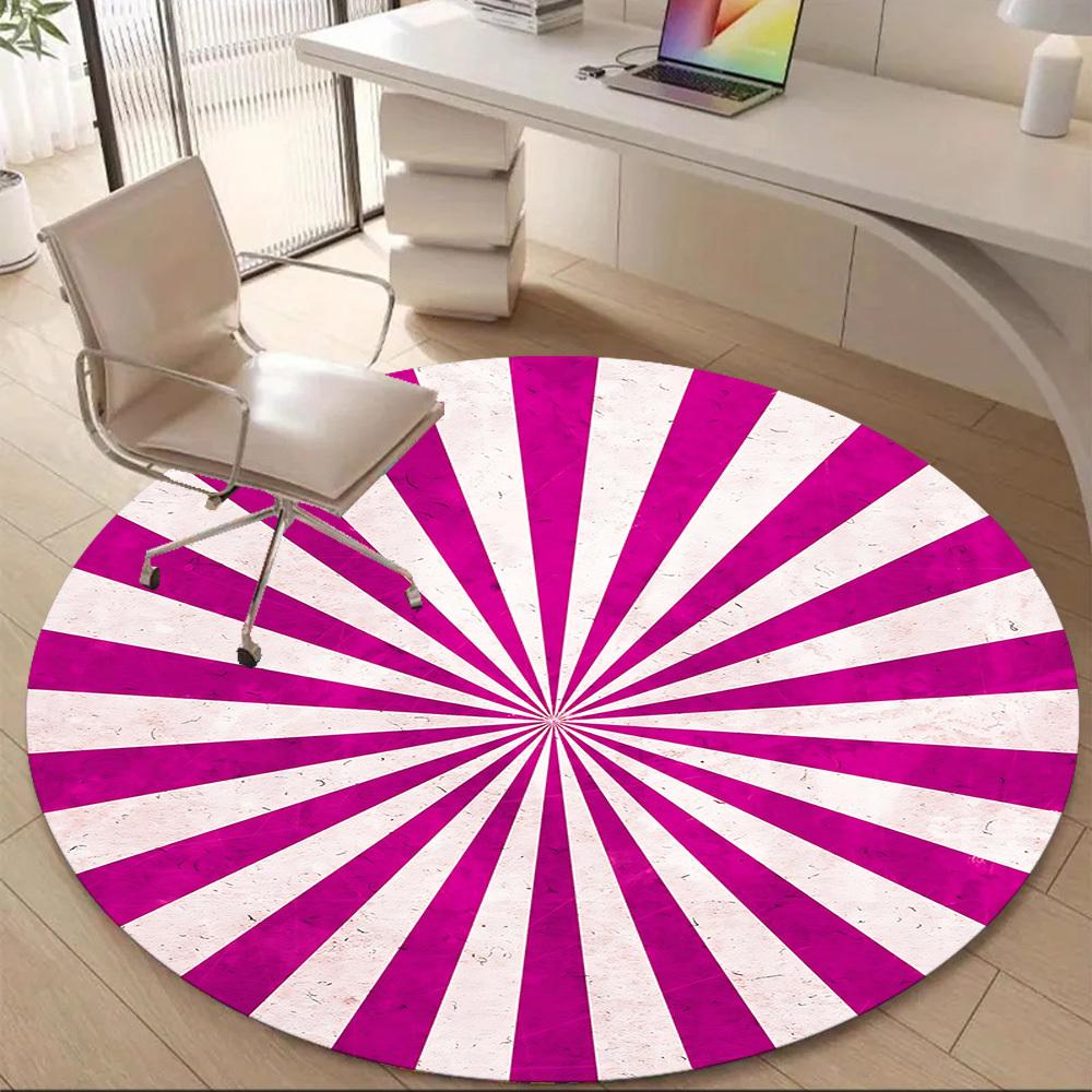 1pc Sunburst Pattern Office Round Area Rug, Indoor Mat Suitable ForOffice, Under Office Chairs Bedroom Living Room Home Decor D017
