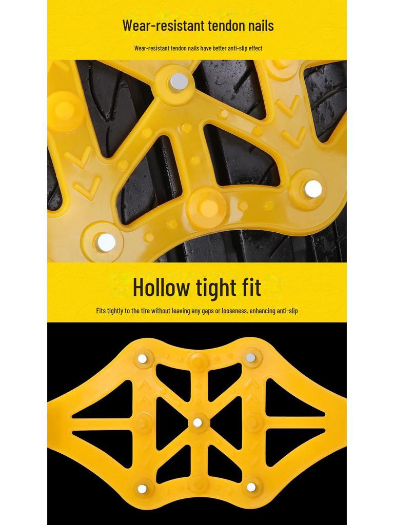 2024 Universal Rotary Anti-Skid Snow Tire Chains - Thickened Design for Emergencies