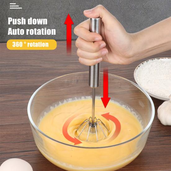 1/3 шт. полуавтоматический венчик для взбивания яиц, блендер из нержавеющей стали, ручной нажимной роторный венчик для выпечки, приготовления пищи, вращение на 360 градусов, инструмент для миксера