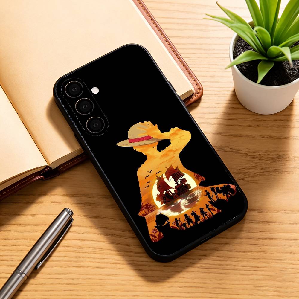 Luffy Straw Hat Calm Ocean Straw Hat Phone Case For Samsung Galaxy A73,A72,A71,A70,A53,A52,A51,Others Soft Black Cover