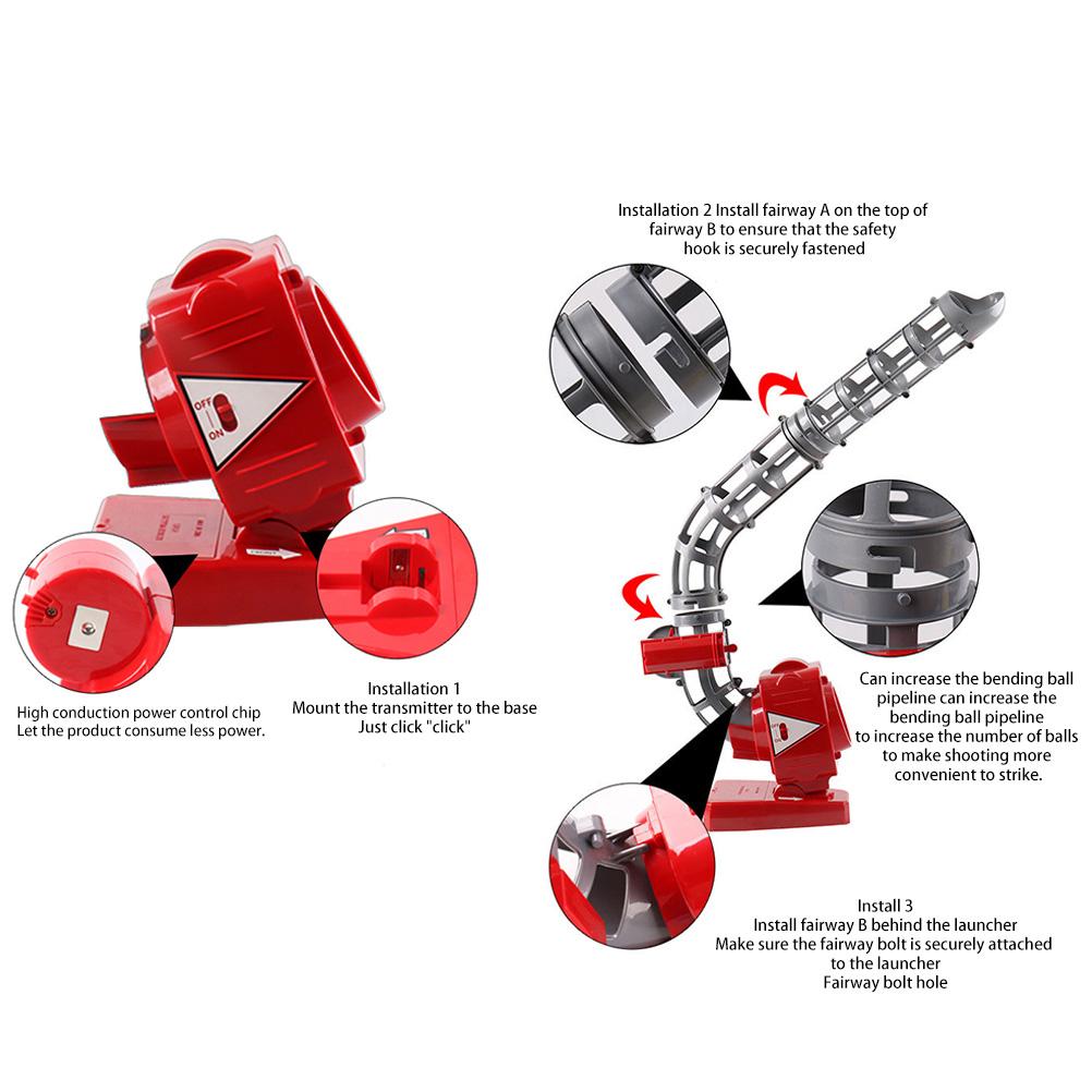 2 In 1 Baseball and Tennis Pitching Machine Automatic Pitcher Outdoor Sport Games for Kids Birthday