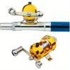 Mini Pocket Ice Fishing Rods Portable Telescopic Pen Shape Fishing Pole and Reel Combos Set Wheel Outdoor for River Lake Fishing
