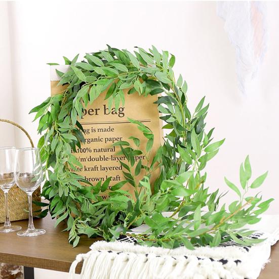 Artificial Plant Realistic No Withering Fadeless Nordic Style Decorative Plastic Simulation Willow Leaves Vine Home Decor