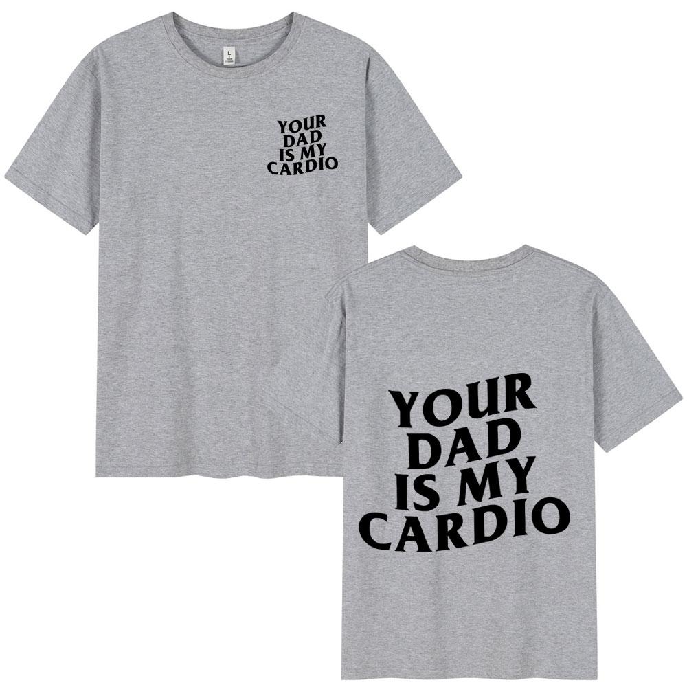 Твоя мама — моё кардио. Футболка для спортзала. Забавные саркастичные высказывания. Шутка. Футболки с коротким рукавом. Хлопковая футболка. Топы оверсайз. Уличная одежда.