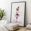 Tańcząca Balerina - Różowa Magia Tańcząca Balerina - Różowa Magia, 70X100 Cm, Rama Drewniana Ciemny Brąz, Papier Matowy 230 Gsm