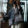 Johnature Женские винтажные хлопковые льняные жилеты, пальто, лоскутные цветные карманы на пуговицах, хлопковая одежда, осенние женские жилеты