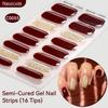 Harunouta Jelly Pink Glitter Semi Cured Gel Nail Sticker Long-Lasting UV Nail Sticker UV/LED Extension Gel Polish Full Cover