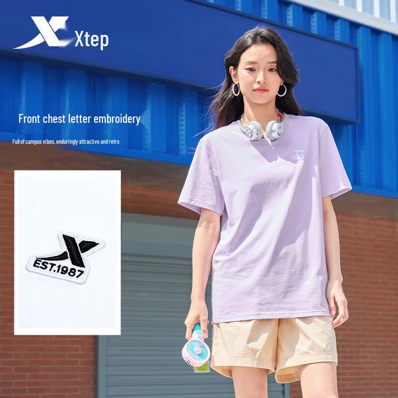 Xtep Унисекс Летняя хлопковая футболка отводящая влагу