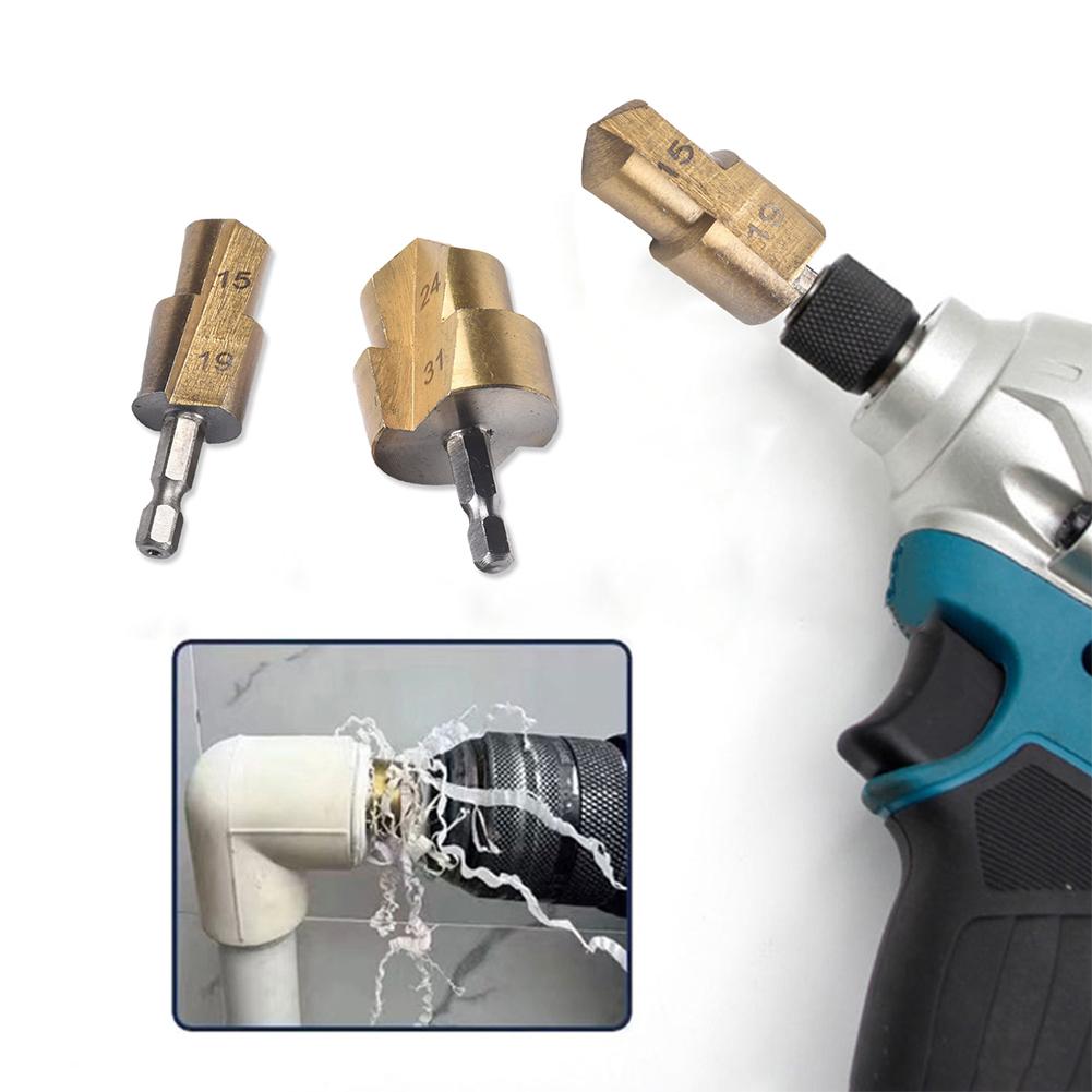 3 шт., сверло для расширения водопроводной трубы, пластиковое резьбонарезное сверло с шестигранным хвостовиком, подъемное ступенчатое сверло, электрический перфоратор