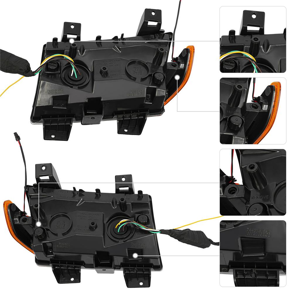 Пара светодиодных дневных ходовых огней с указателями поворота для Jeep Wrangler JL 18-22