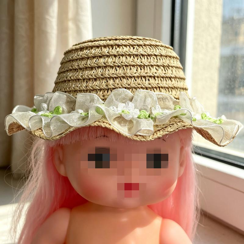 [Cloth Only] 26cm Milo Doll Hat Summer Sun Hat Cute Melo Doll Playhouse Accessory Practice Straw Hat New