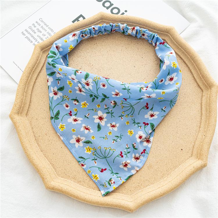 28cm Chip Flower Hair Scarf Bohemia Bandana Hair Band Retro Triangle Scarf Kerchief Women Girl Travel Headscarf Accessories