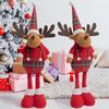 Креативная красная рождественская кукла-олень, украшения, длинная нога, мультяшная стоящая кукла-олень, милые рождественские украшения, новогодние принадлежности