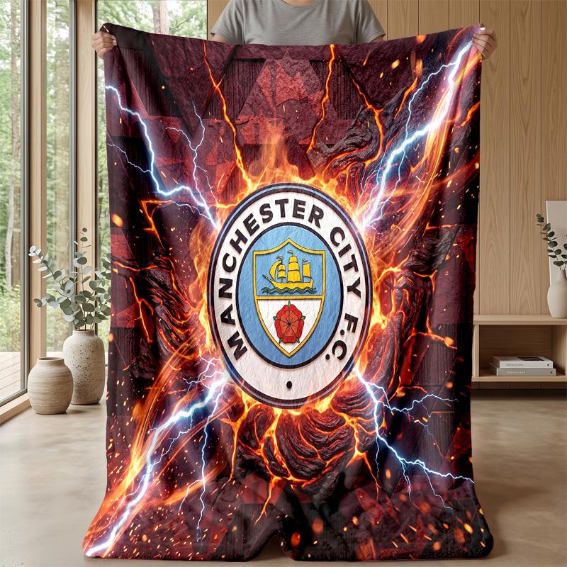 Manchester City Theme blanket Soft Flannel Blanket Plush Throw Blanket Cozy Sofa Bed Blanket for Home Decor