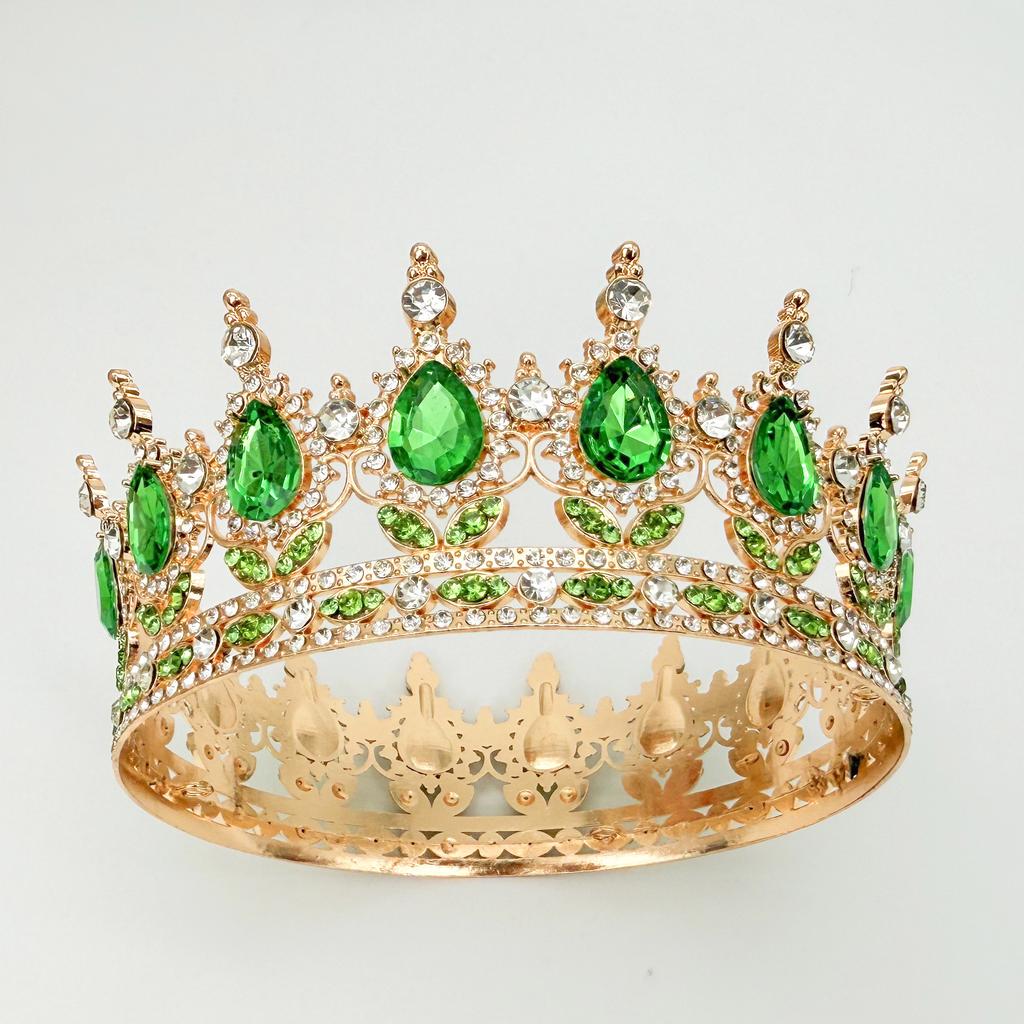 Full Circle Crown Tiara Colorful Baroque Retro Full Diamond Jewelry Wedding Accessories Crown Bridal Crown