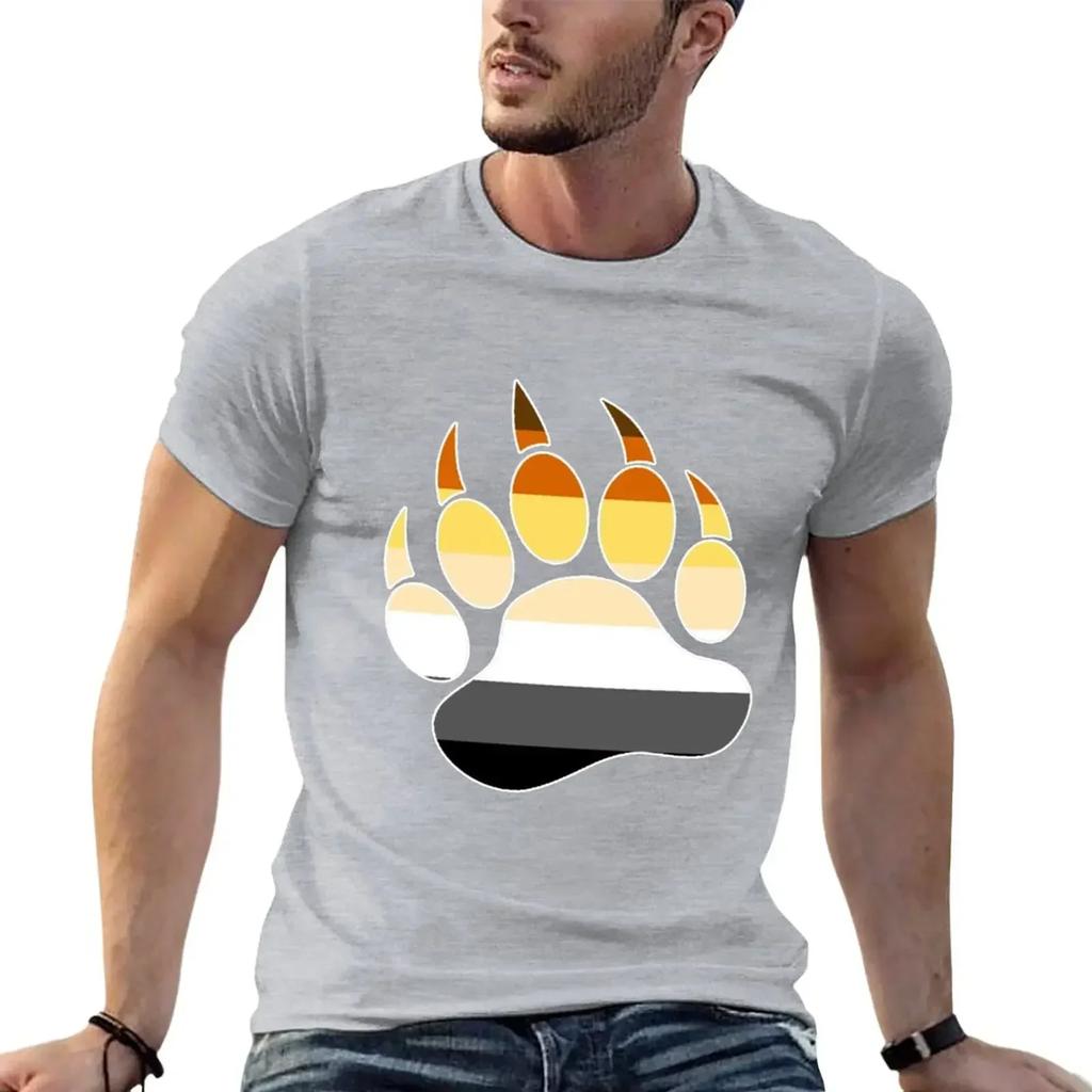 New Arrival Summer Vintage Fashion Style Vintage Funnys Sweat Oversized T Shirts for Men Gay Bears Pride Flag Bear Paw T-Shirt