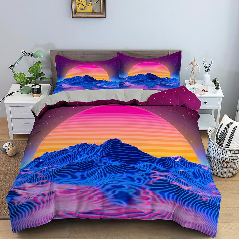 Ocean Wave Bedding Set 3D Abstract Art Duvet Cover King/Queen Size With Pillowcase Watercolor Style 2/3pcs Polyester Quilt Cover