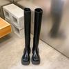 Fashion Elastic Slimming Women Over The Knee High Boots Fashion Back Zippers Shoes Square Heel Autumn Winter Ladies Knight Long Booties