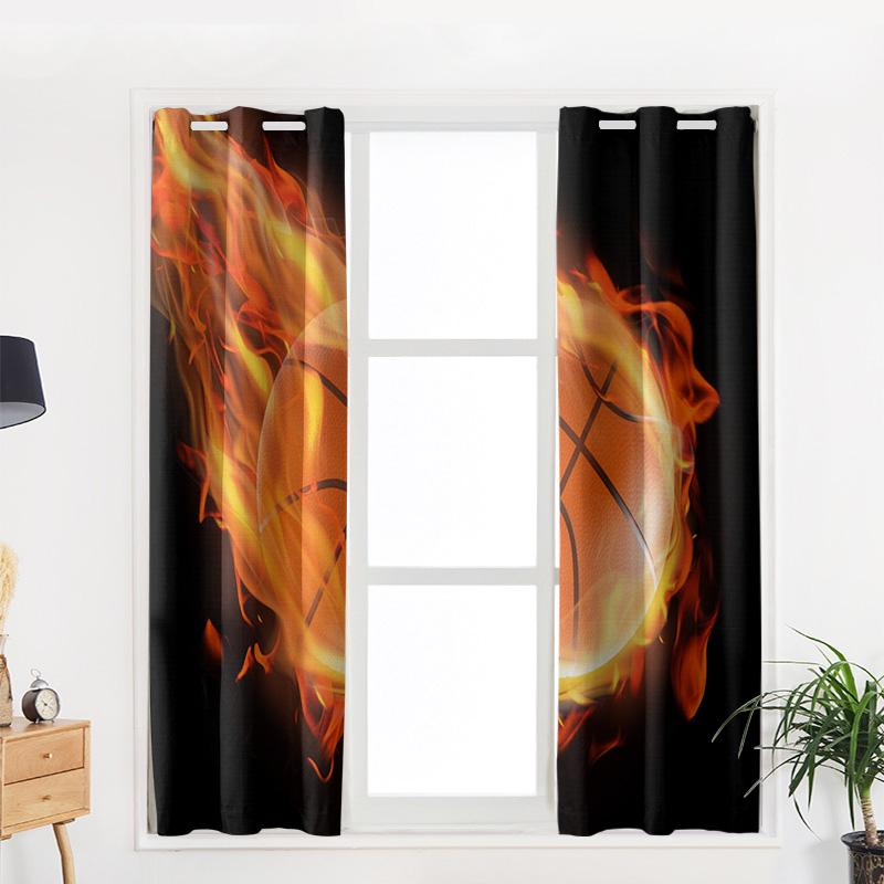Баскетбольное пламя, оконная занавеска, домашний декор, шторы для гостиной, спальни, кухни, дверная занавеска